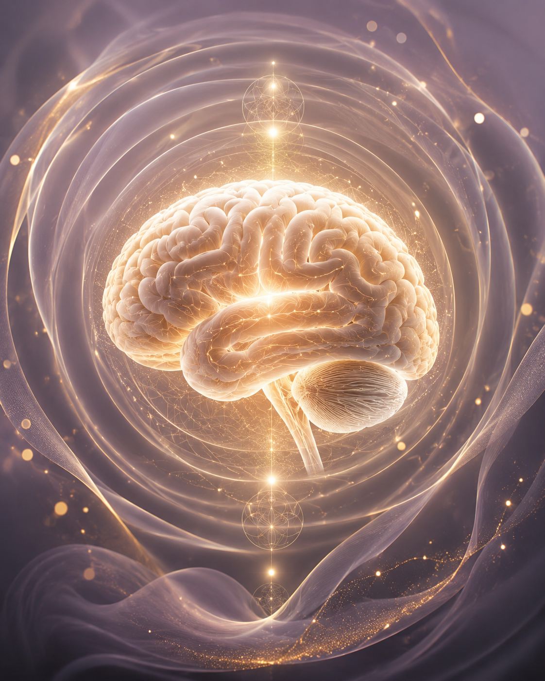 Ilustração da janela Theta — estado cerebral entre acordar e levantar
