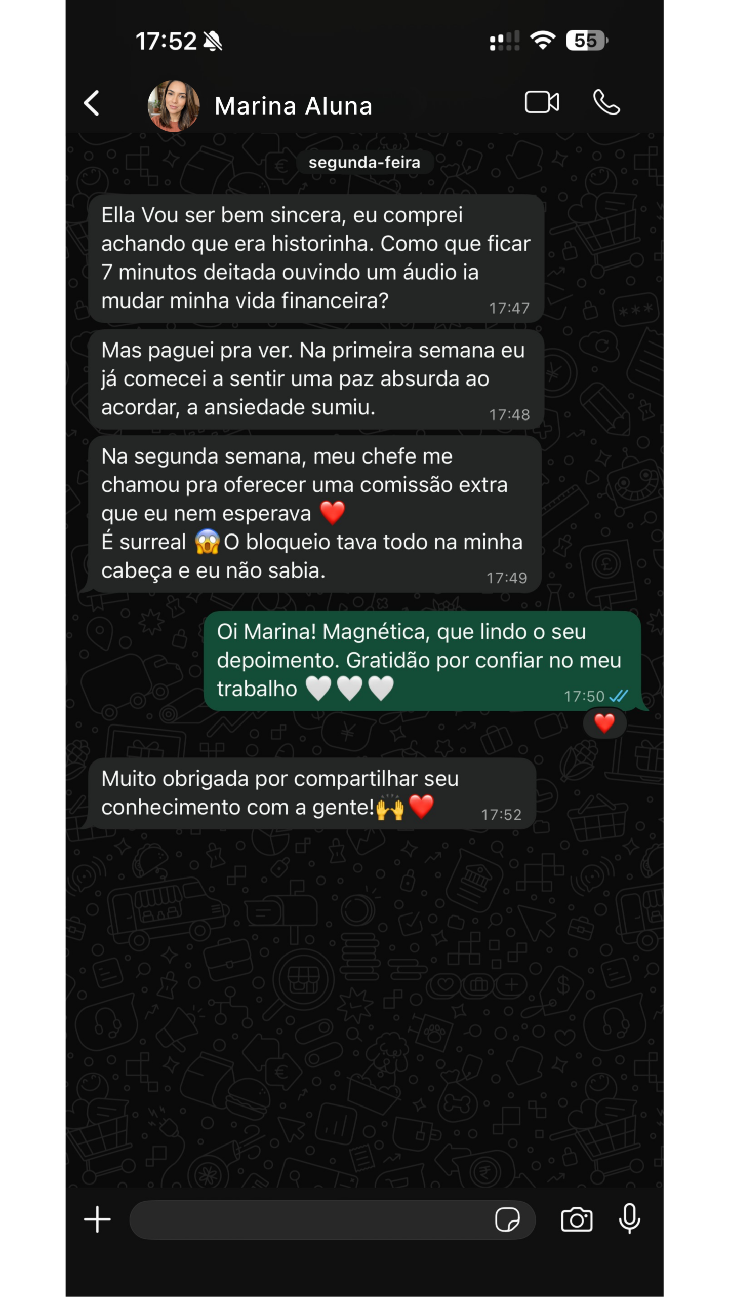 Depoimento Marina via WhatsApp